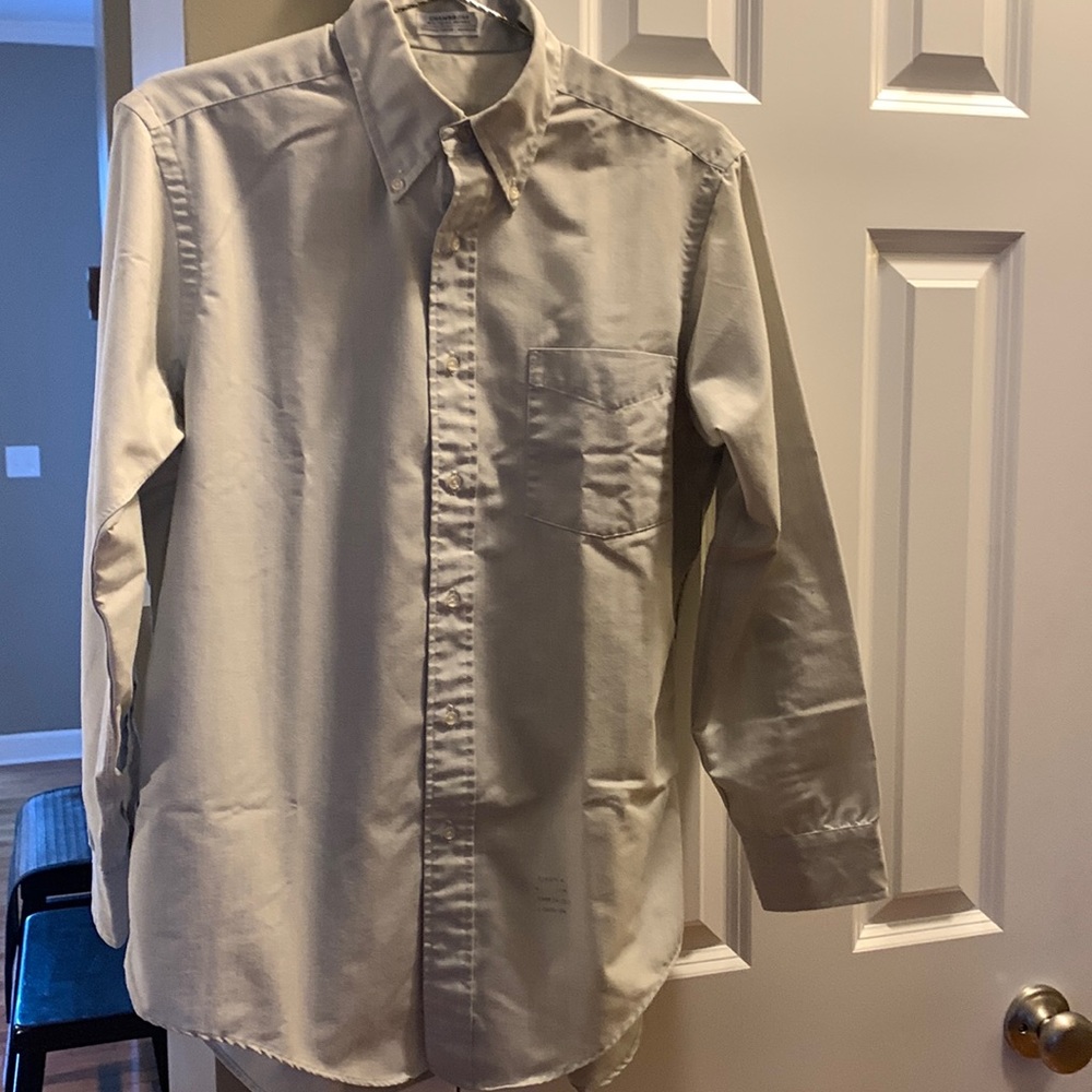 NWOT Chambrox Men’s Pinpoint Oxford Shirt | 15 1/2 x 32 | Light Grey